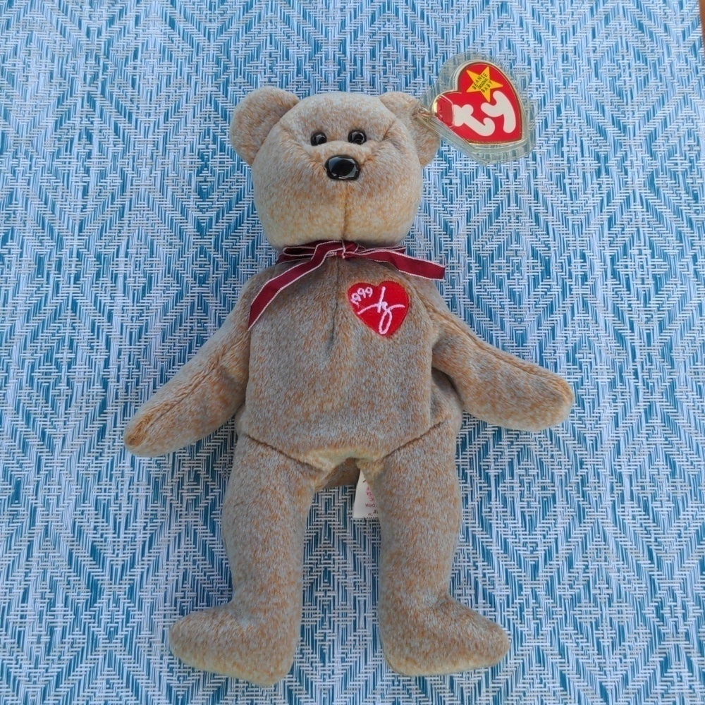 TY SIGNATURE the BEAR Beanie Baby 1996 Vintage Toy Collectible ✨ BD 4-8-96